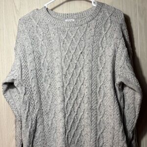 J Crew Fisherman Cable Crewneck Sweater-women’s size M